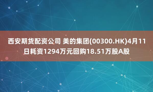 西安期货配资公司 美的集团(00300.HK)4月11日耗资1294万元回购18.51万股A股