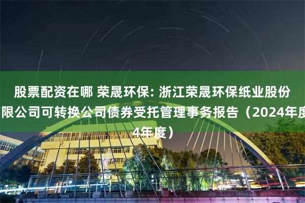 股票配资在哪 荣晟环保: 浙江荣晟环保纸业股份有限公司可转换公司债券受托管理事务报告（2024年度）