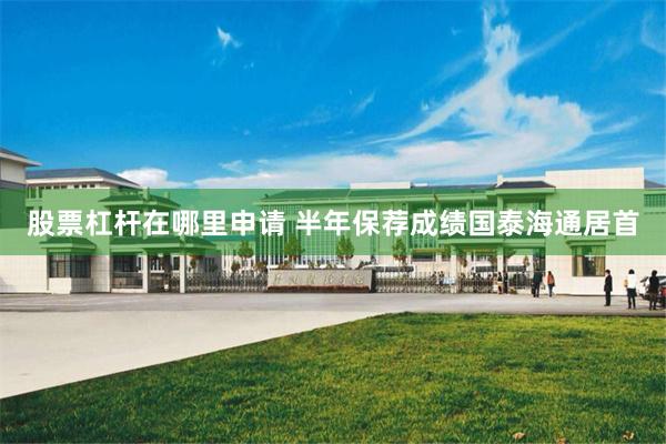 股票杠杆在哪里申请 半年保荐成绩国泰海通居首