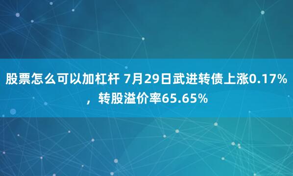 股票怎么可以加杠杆 7月29日武进转债上涨0.17%，转股溢价率65.65%