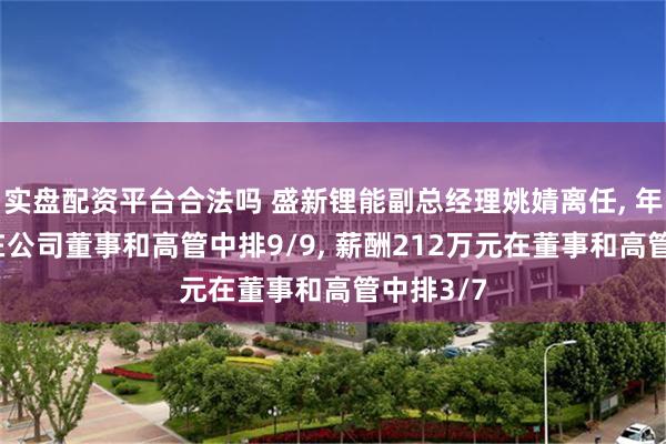 实盘配资平台合法吗 盛新锂能副总经理姚婧离任, 年龄33岁在公司董事和高管中排9/9, 薪酬212万元在董事和高管中排3/7